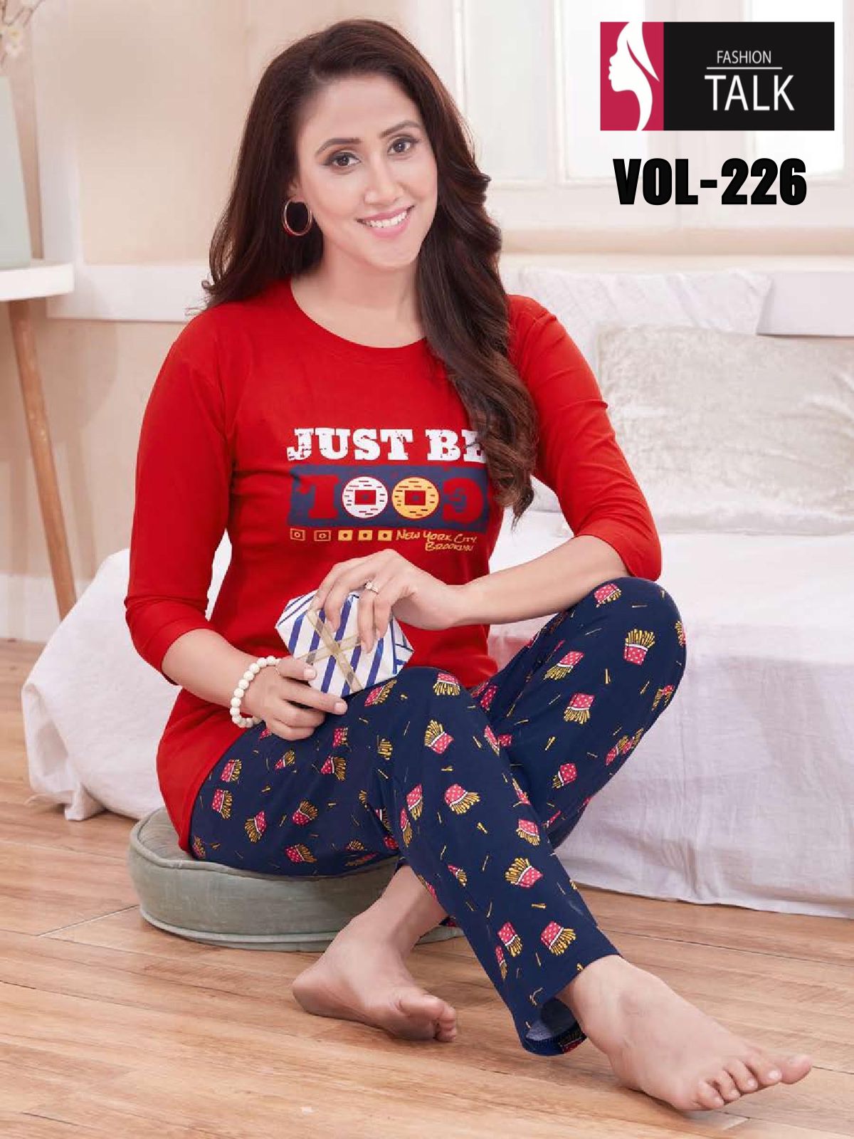 Ft 226 Night Wear Hosiery Cotton Printed Wholesale Night Suits Collection